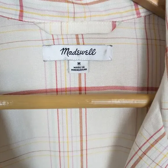 Madewell Fine Plaid Bedtime Button Pajama Top Size M - Picture 5 of 8